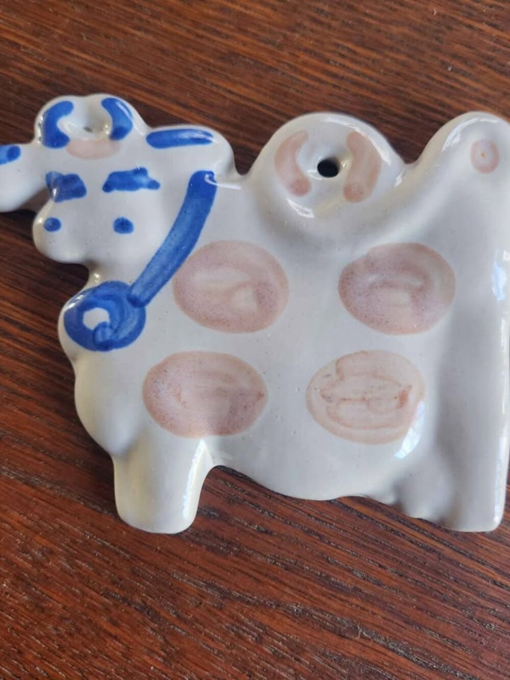M.A. Hadley Ceramic Pottery Cow Hanging Wall Plaque Ornament